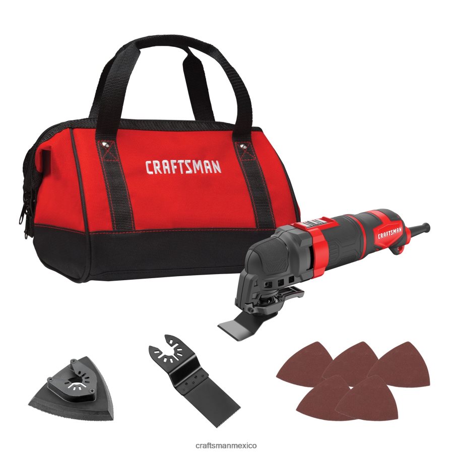 Herramientas eléctricas mx CRAFTSMAN Juego de herramientas oscilantes de 10 piezas, velocidad variable, 3 amperios con cable y estuche blando V6B4N217