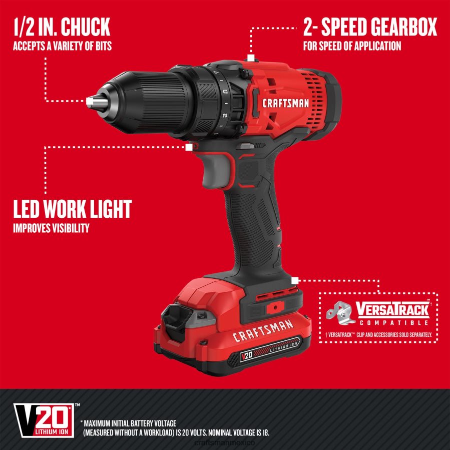 Herramientas eléctricas mx CRAFTSMAN Kit combinado de herramientas eléctricas de 6 herramientas con estuche blando (2 baterías incluidas y cargador incluido) V6B4N21