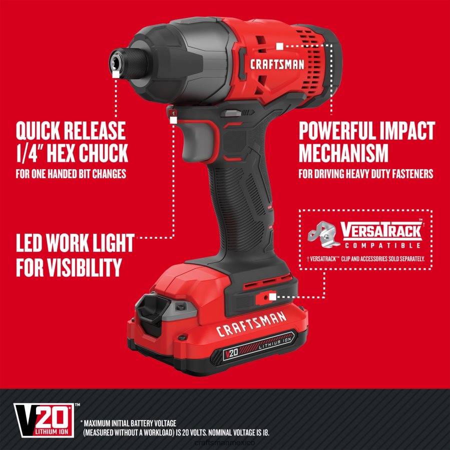Herramientas eléctricas mx CRAFTSMAN Kit combinado de herramientas eléctricas de 6 herramientas con estuche blando (2 baterías incluidas y cargador incluido) V6B4N21