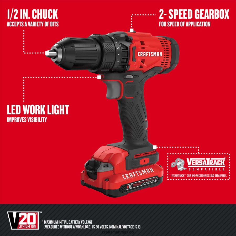 Herramientas eléctricas mx CRAFTSMAN Kit combinado de herramientas eléctricas de 8 herramientas con estuche blando (2 baterías incluidas y cargador incluido) V6B4N24