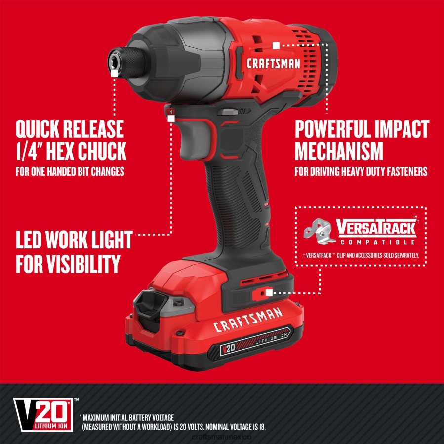 Herramientas eléctricas mx CRAFTSMAN Kit combinado de herramientas eléctricas de 8 herramientas con estuche blando (2 baterías incluidas y cargador incluido) V6B4N24