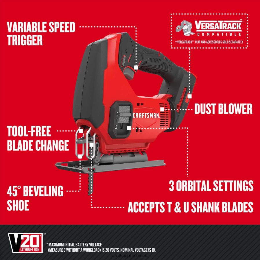 Herramientas eléctricas mx CRAFTSMAN Kit combinado de herramientas eléctricas de 8 herramientas con estuche blando (2 baterías incluidas y cargador incluido) V6B4N24