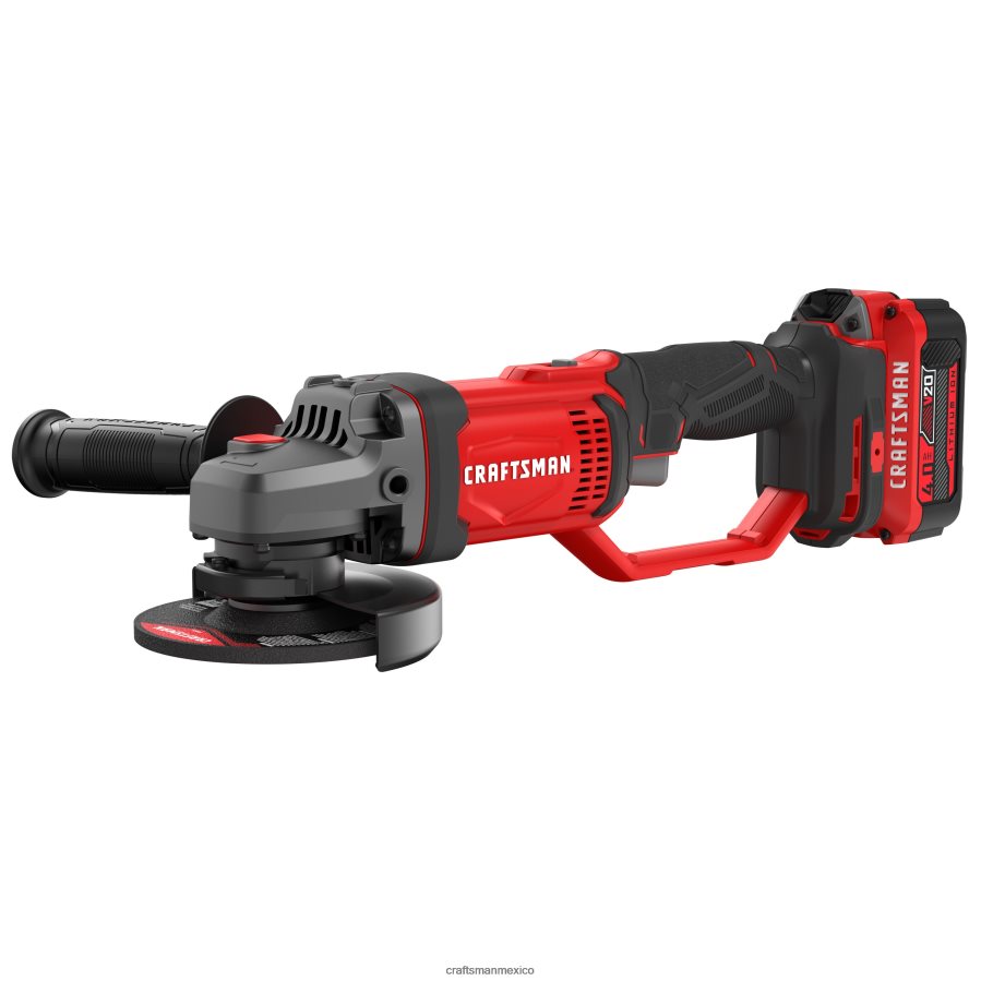 Herramientas eléctricas mx CRAFTSMAN Amoladora angular inalámbrica con interruptor de gatillo máximo de 4,5 pulgadas y 20 voltios (cargador incluido y 1 batería) V6B4N244