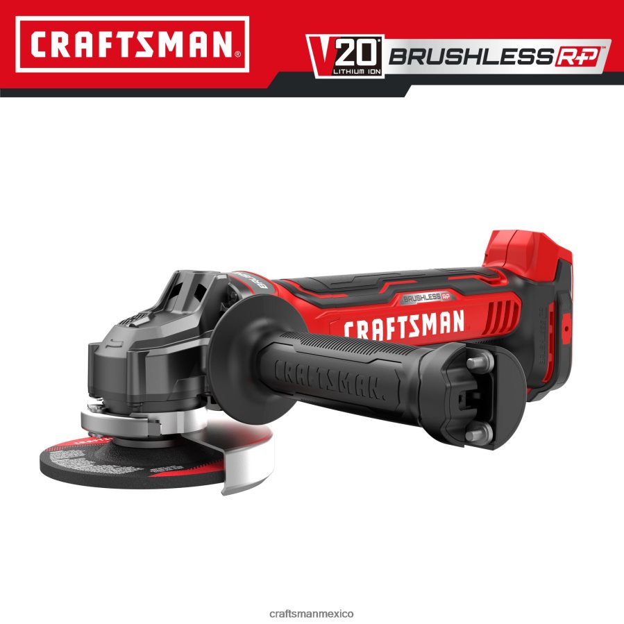 Herramientas eléctricas mx CRAFTSMAN v20 rp Amoladora angular inalámbrica sin escobillas con interruptor de paleta máx. de 4,5 pulgadas y 20 voltios (solo herramienta) V6B4N226