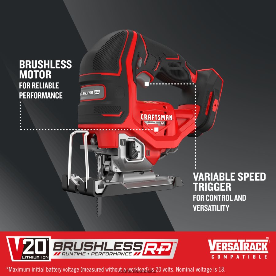 Herramientas eléctricas mx CRAFTSMAN Sierra de vaivén inalámbrica sin llave, de velocidad variable y sin escobillas v20 rp, 20 voltios máx. (herramienta básica) V6B4N28