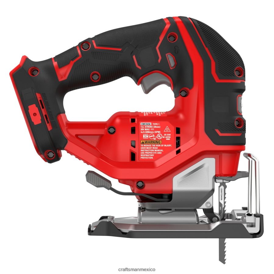 Herramientas eléctricas mx CRAFTSMAN Sierra de vaivén inalámbrica sin llave, de velocidad variable y sin escobillas v20 rp, 20 voltios máx. (herramienta básica) V6B4N28