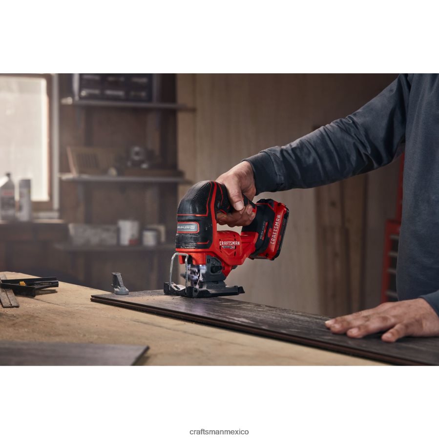 Herramientas eléctricas mx CRAFTSMAN Sierra de vaivén inalámbrica sin llave, de velocidad variable y sin escobillas v20 rp, 20 voltios máx. (herramienta básica) V6B4N28