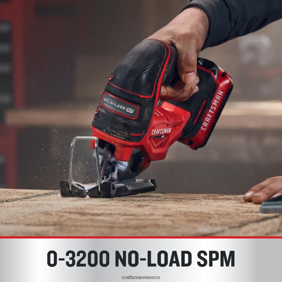 Herramientas eléctricas mx CRAFTSMAN Sierra de vaivén inalámbrica sin llave, de velocidad variable y sin escobillas v20 rp, 20 voltios máx. (herramienta básica) V6B4N28