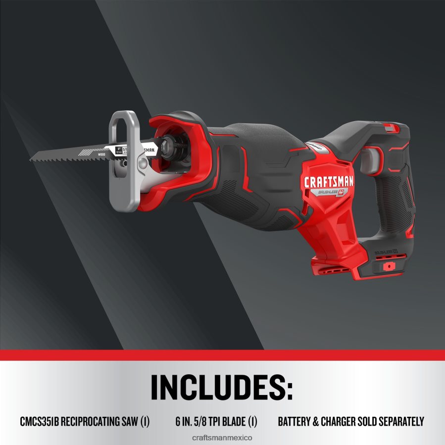 Herramientas eléctricas mx CRAFTSMAN Sierra recíproca inalámbrica sin escobillas v20 rp de velocidad variable máxima de 20 voltios (herramienta básica) V6B4N221