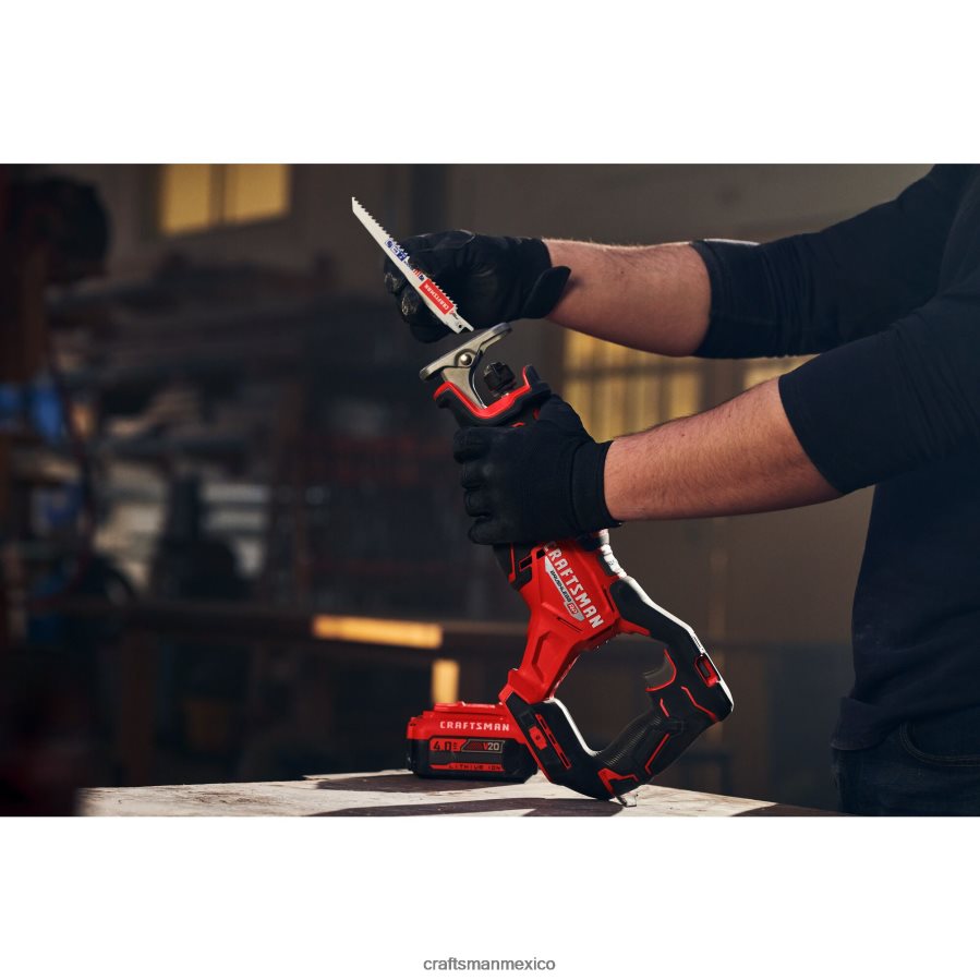 Herramientas eléctricas mx CRAFTSMAN Sierra recíproca inalámbrica sin escobillas v20 rp de velocidad variable máxima de 20 voltios (herramienta básica) V6B4N221