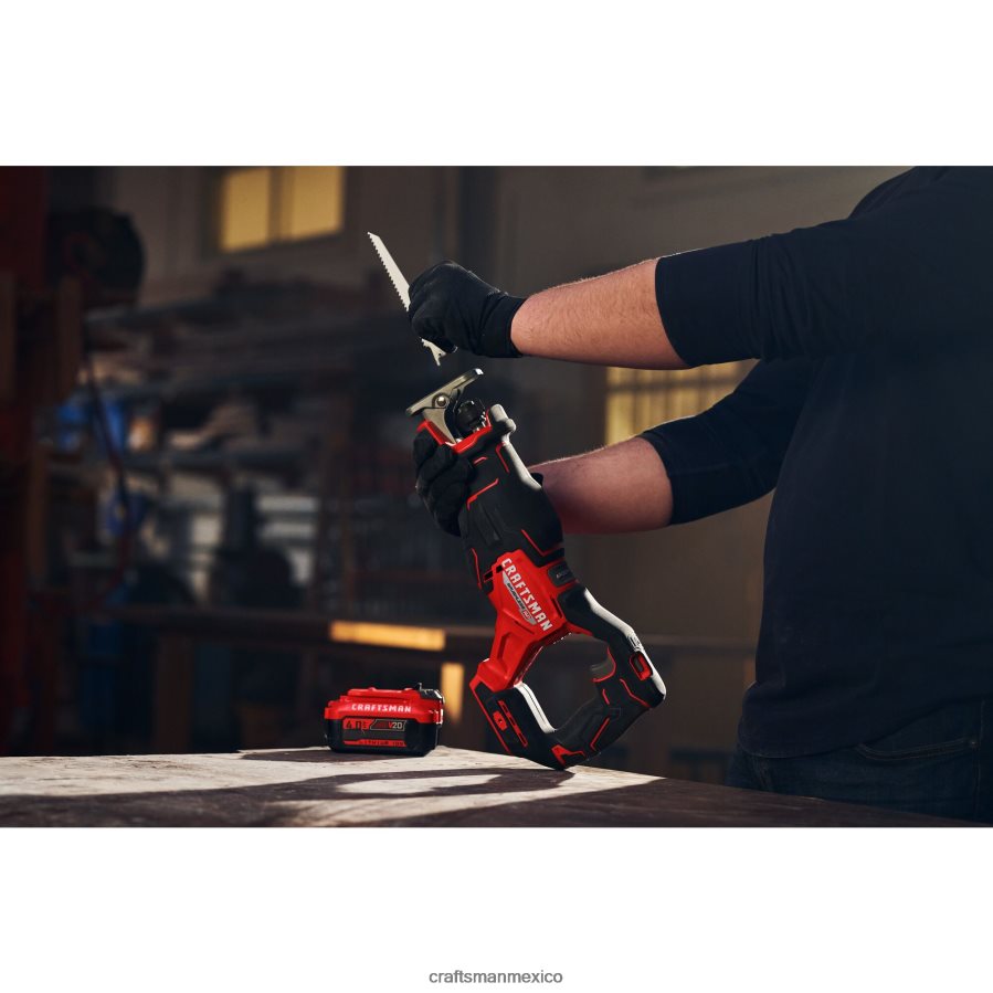 Herramientas eléctricas mx CRAFTSMAN Sierra recíproca inalámbrica sin escobillas v20 rp de velocidad variable máxima de 20 voltios (herramienta básica) V6B4N221