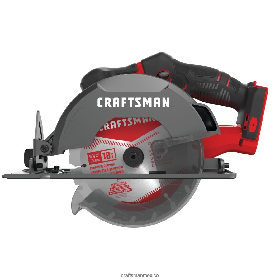 Herramientas eléctricas mx CRAFTSMAN Sierra circular compacta inalámbrica v20 de 20 voltios máx. de 6-1/2 pulgadas (herramienta básica) V6B4N228