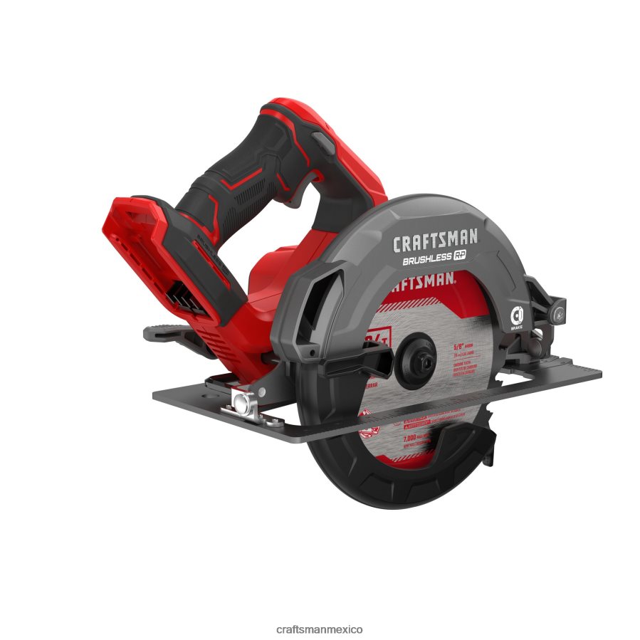 Herramientas eléctricas mx CRAFTSMAN Sierra circular inalámbrica sin escobillas v20 rp de 20 voltios máx. 7-1/4 pulgadas (herramienta básica) V6B4N23