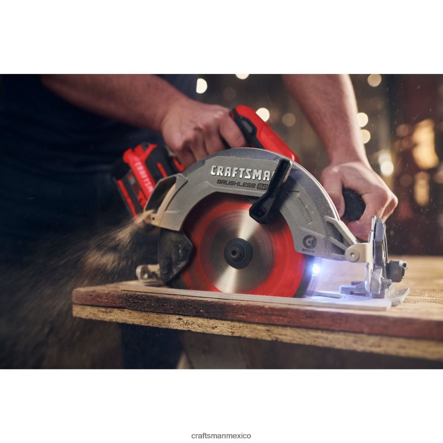 Herramientas eléctricas mx CRAFTSMAN Sierra circular inalámbrica sin escobillas v20 rp de 20 voltios máx. 7-1/4 pulgadas (herramienta básica) V6B4N23