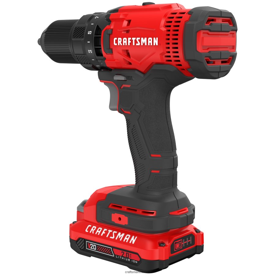 Herramientas eléctricas mx CRAFTSMAN Taladro inalámbrico v20 de 20 voltios máx. de 1/2 pulgada (1 batería incluida, cargador incluido) V6B4N2148