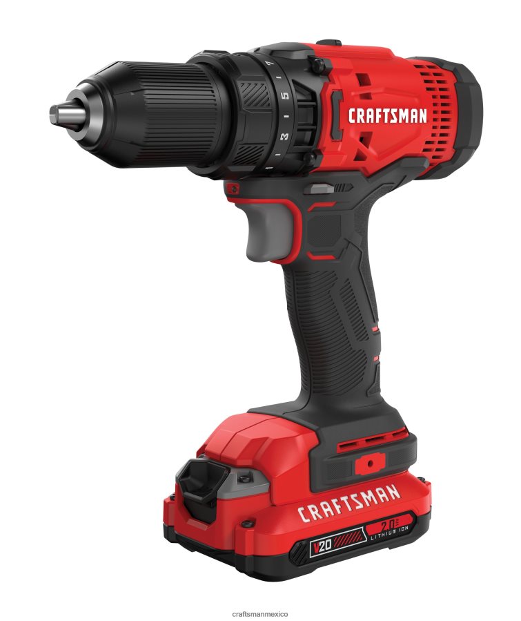 Herramientas eléctricas mx CRAFTSMAN Taladro inalámbrico v20 de 20 voltios máx. de 1/2 pulgada (1 batería incluida, cargador incluido) V6B4N239