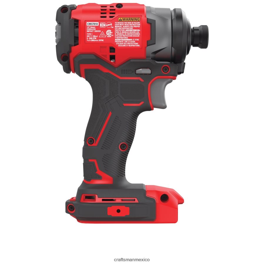 Herramientas eléctricas mx CRAFTSMAN Controlador de impacto inalámbrico sin escobillas v20 de 20 voltios máx. de 1/4 de pulgada V6B4N2115