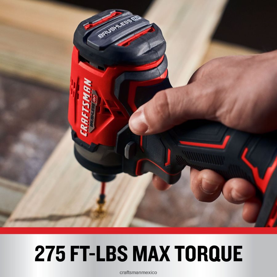 Herramientas eléctricas mx CRAFTSMAN Llave de impacto inalámbrica con accionamiento de 1/2 pulgada, sin escobillas, de velocidad variable máxima de 20 voltios (herramienta básica) V6B4N27