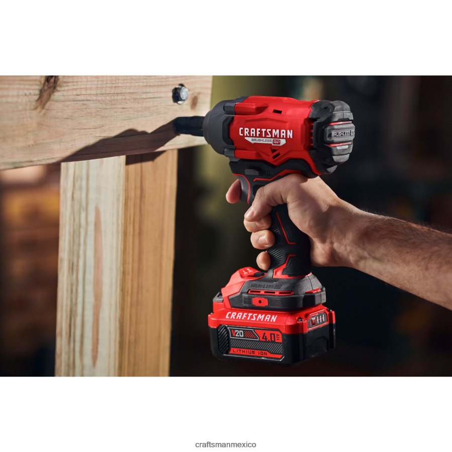 Herramientas eléctricas mx CRAFTSMAN Llave de impacto inalámbrica con accionamiento de 1/2 pulgada, sin escobillas, de velocidad variable máxima de 20 voltios (herramienta básica) V6B4N27