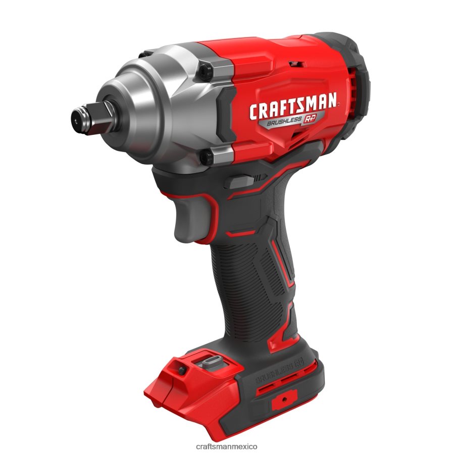 Herramientas eléctricas mx CRAFTSMAN Llave de impacto inalámbrica con accionamiento de 1/2 pulgada, sin escobillas, de velocidad variable máxima de 20 voltios (herramienta básica) V6B4N27