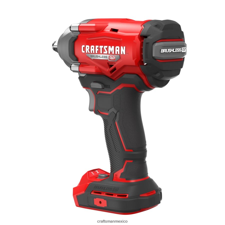 Herramientas eléctricas mx CRAFTSMAN Llave de impacto inalámbrica con accionamiento de 1/2 pulgada, sin escobillas, de velocidad variable máxima de 20 voltios (herramienta básica) V6B4N27