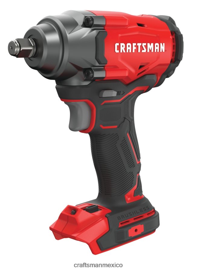 Herramientas eléctricas mx CRAFTSMAN Llave de impacto inalámbrica v20 de 20 voltios, velocidad máxima variable, sin escobillas, con accionamiento de 1/2 pulgada (herramienta básica) V6B4N250