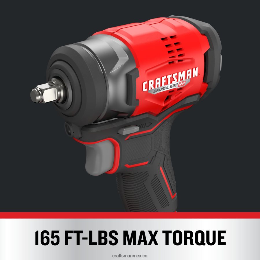 Herramientas eléctricas mx CRAFTSMAN v20 rp Llave de impacto inalámbrica con accionamiento de 3/8 pulgadas, velocidad variable máxima, sin escobillas, 20 voltios (herramienta básica) V6B4N227