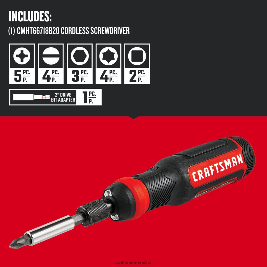 Herramientas eléctricas mx CRAFTSMAN Destornillador inalámbrico de 4 voltios máximo de 1/4 de pulgada (1 batería incluida y cargador incluido) V6B4N2151