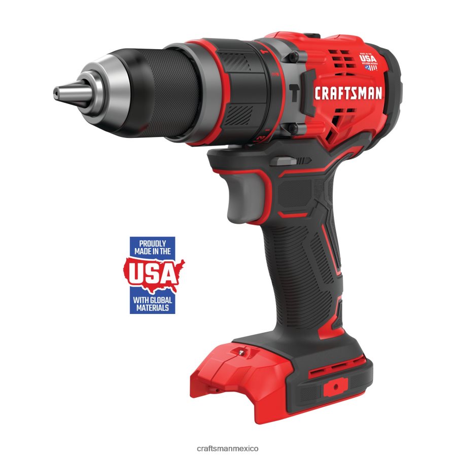 Herramientas eléctricas mx CRAFTSMAN v20 Taladro percutor inalámbrico sin escobillas, velocidad variable, 1/2 pulg., 20 voltios, amperaje máximo (herramienta básica) V6B4N2105
