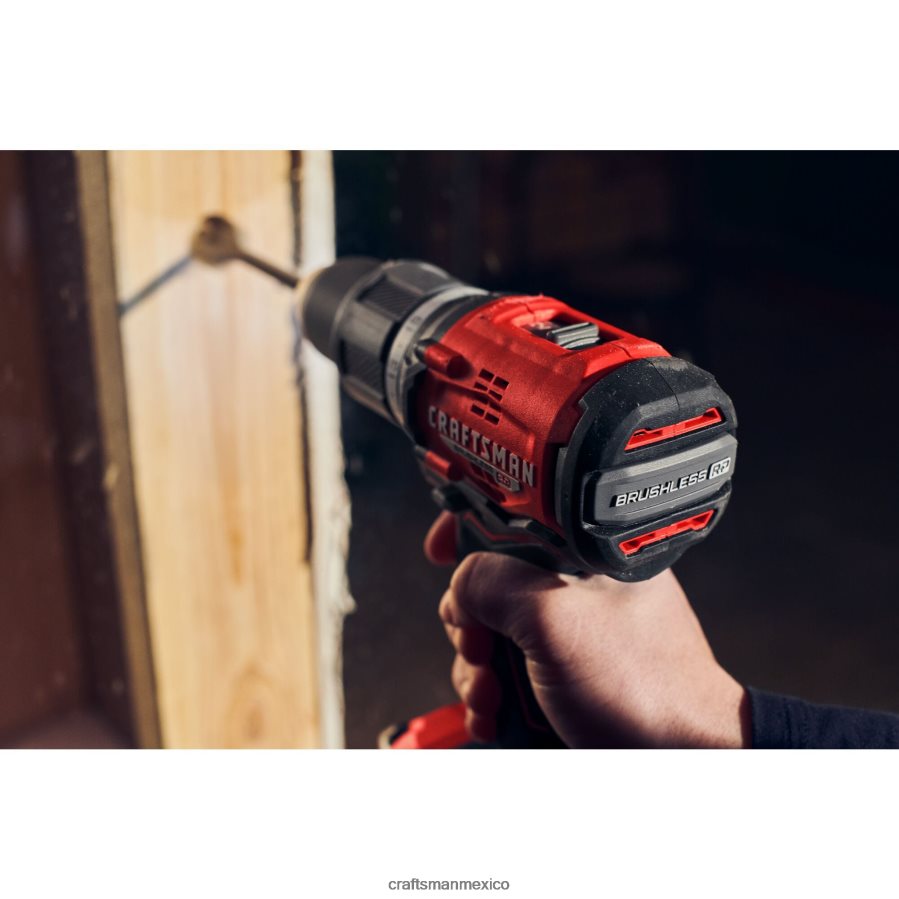 Herramientas eléctricas mx CRAFTSMAN v20 rp Taladro percutor inalámbrico sin escobillas, velocidad variable, 1/2 pulg., 20 voltios, amperaje máximo (herramienta básica) V6B4N2107